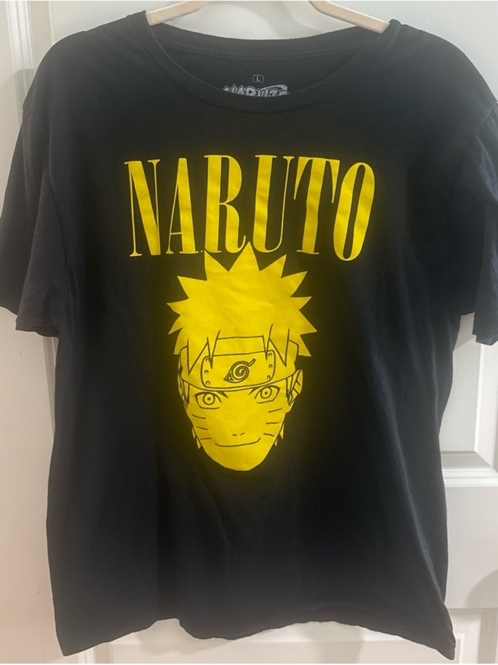 Ripple Junction Black Tee with Silver Naruto Shippuden Graphic
